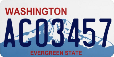 WA license plate ACO3457