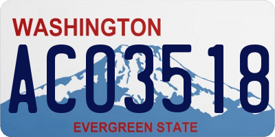 WA license plate ACO3518