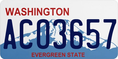 WA license plate ACO3657