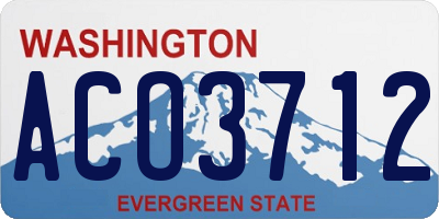 WA license plate ACO3712