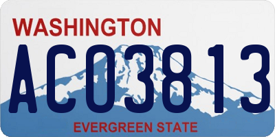 WA license plate ACO3813