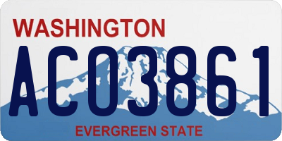 WA license plate ACO3861