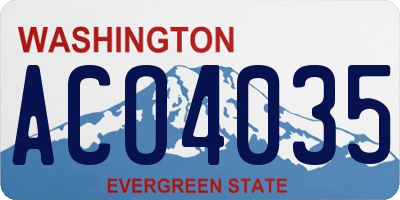 WA license plate ACO4035