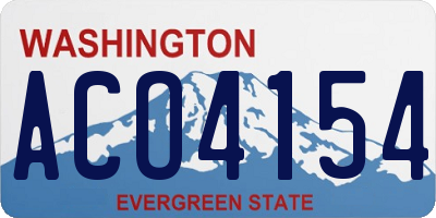 WA license plate ACO4154