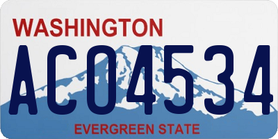 WA license plate ACO4534