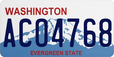 WA license plate ACO4768