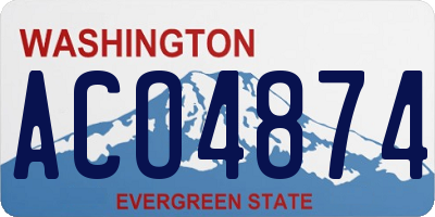 WA license plate ACO4874