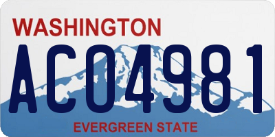 WA license plate ACO4981
