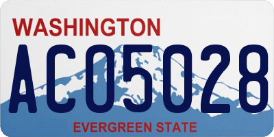WA license plate ACO5028