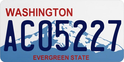 WA license plate ACO5227