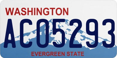 WA license plate ACO5293
