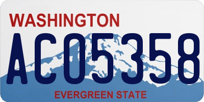 WA license plate ACO5358