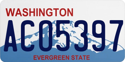 WA license plate ACO5397