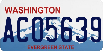 WA license plate ACO5639