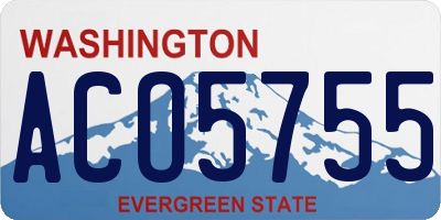 WA license plate ACO5755