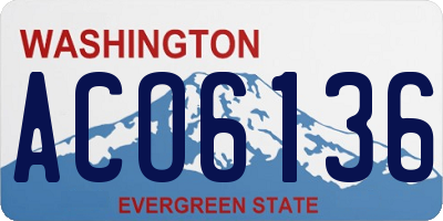 WA license plate ACO6136