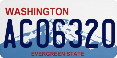 WA license plate ACO6320