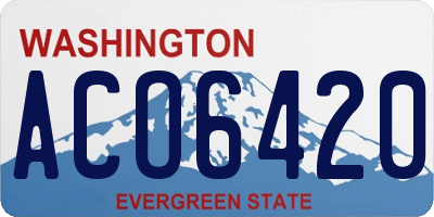 WA license plate ACO6420