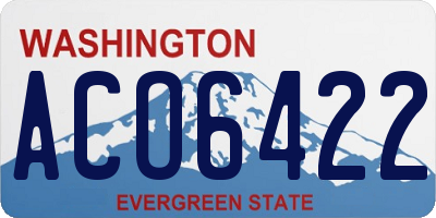 WA license plate ACO6422