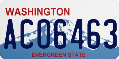 WA license plate ACO6463