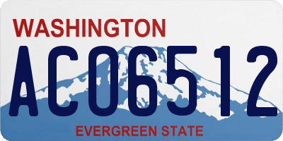 WA license plate ACO6512
