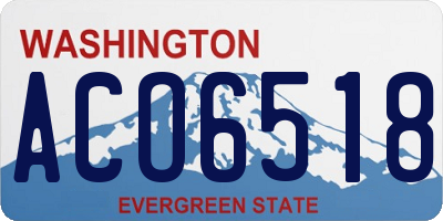 WA license plate ACO6518