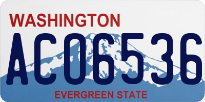WA license plate ACO6536
