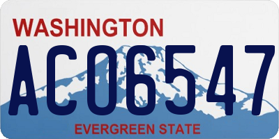 WA license plate ACO6547