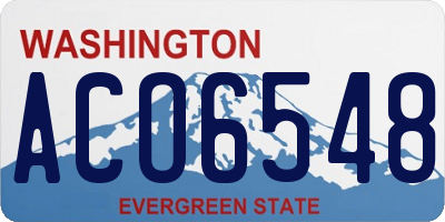 WA license plate ACO6548