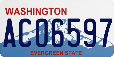 WA license plate ACO6597