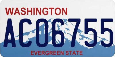 WA license plate ACO6755