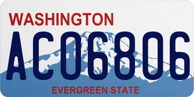 WA license plate ACO6806
