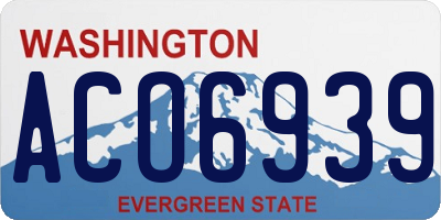 WA license plate ACO6939