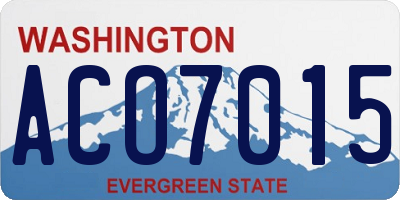 WA license plate ACO7015