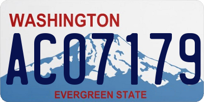 WA license plate ACO7179