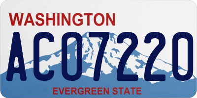 WA license plate ACO7220