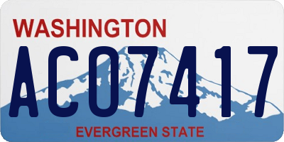 WA license plate ACO7417