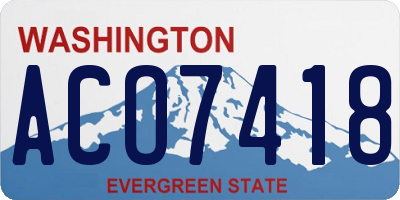 WA license plate ACO7418
