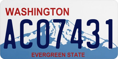 WA license plate ACO7431