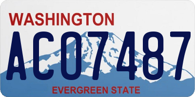 WA license plate ACO7487