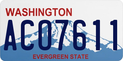 WA license plate ACO7611