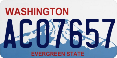 WA license plate ACO7657