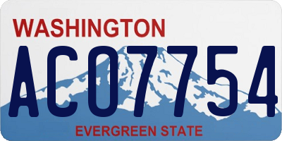 WA license plate ACO7754