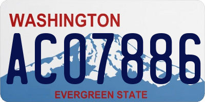 WA license plate ACO7886