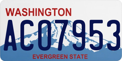 WA license plate ACO7953