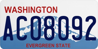 WA license plate ACO8092