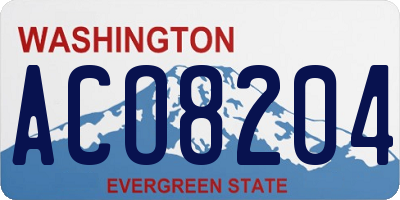 WA license plate ACO8204