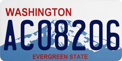 WA license plate ACO8206