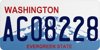 WA license plate ACO8228