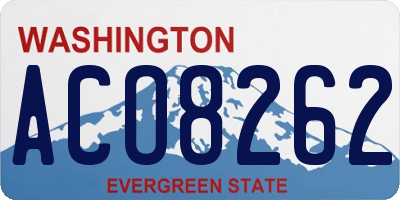WA license plate ACO8262